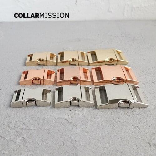 100pcs/lot Metal side release curved buckles durable plated buckle 15mm and 20mm and 25mm dog collar paracord diy