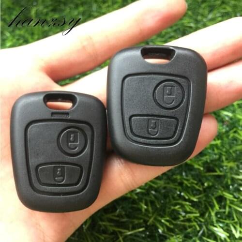2 buttons Car key shell For Peugeot 307 107 407 207 Replacement Remote Key Case housing Blank Fob Cover Without Blade