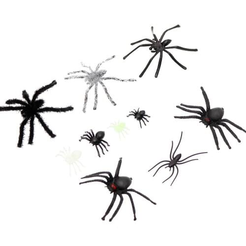 20/50pcs Simulation Plastic Bugs Fake Spiders for Halloween Party Favors Decoration Novelty Home Decoration