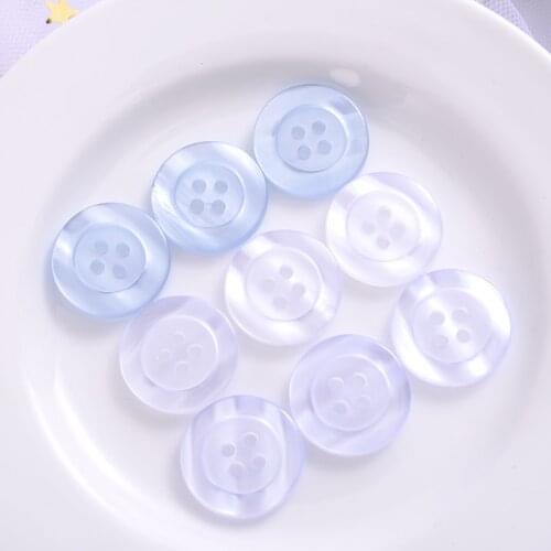 30Pcs/Pack Transparent Resin Buttons 32mm 4 Holes Mixed Color Buttons For Clothes Shirt DIY Bottons Apparrel Accessories
