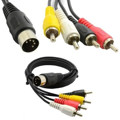 5 Pin Male Din Plug to 4 x RCA Phono Male Plugs Audio Cable 1.5m 150cm