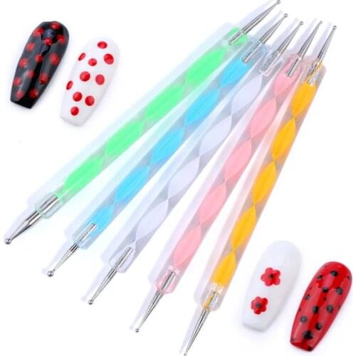 5Pcs Professional Nail Dotting Pen Drill Point Pen DIY Polish Pen Painting Nail Art Pen Set For Nail Tool Art Embellishment Pen