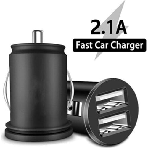 Dual USB Car Charger 2.1A Fast Charging For iPhone12 Pro Max Huawei Mate 40 Pro Samsung Galaxy S8 Mini USB Charging Car-Charger