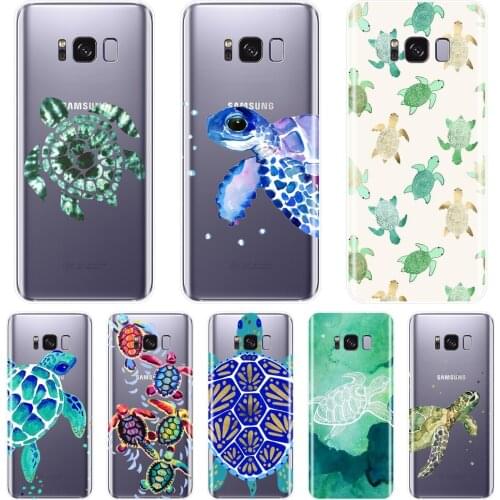 Case For Samsung Galaxy Note 9 8 5 4 Soft Silicone Green Blue Turtle Back Cover For Samsung S8 S9 Plus S5 S6 S7 Edge Phone Case