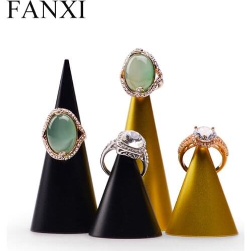 FANXI Metal Ring Display Finger Ring Display Holder Jewelry Display Stand Scrub Ring Exhibitor Organizer for Jewelry Shop