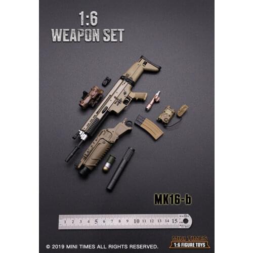 Mini Times Toys 1/6 Scale Solider Accessories Weapon MK16 Assault Rifle Gun Fit For 12" Action Figure Model Doll Body