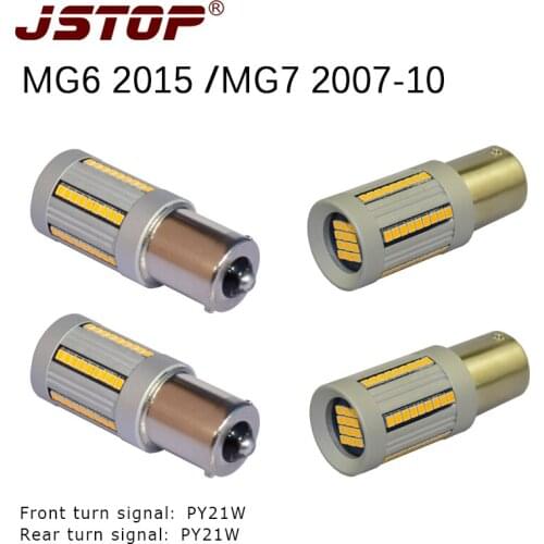 JSTOP 4pcs/set MG6 MG7 led turn signal BAU15S 12-24VAC lamp PY21W led Turn Signal No Hyper Flash 100% No error canbus car lights