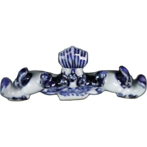 Chinese Old Porcelain Blue And White Brush Holder With Auspicious Animal Pattern