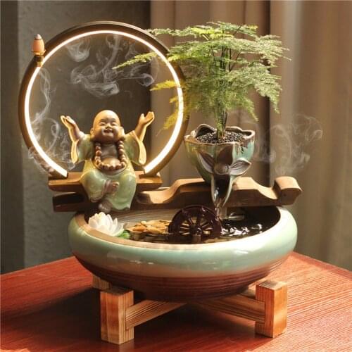 Creative fountain Zen garden The flow of water Small fish tank Special design Desk decoration mini garden accessories gift