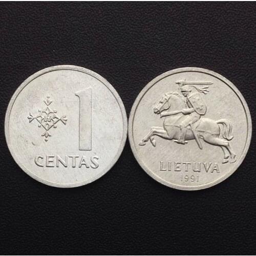 Lithuanian Coin 1 Centimes 1991 100% Real Genuine Original Coin Comemorative Coin Collection Rare Unc