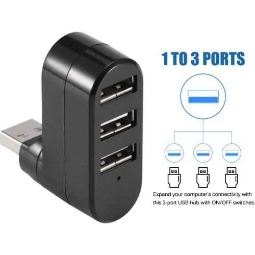 Mini USB 2.0 Hub 4 Ports High Speed Hub USB Portable USB Hub USB Splitter Adapter Cable For PC Laptop Hot-sale Black Charger