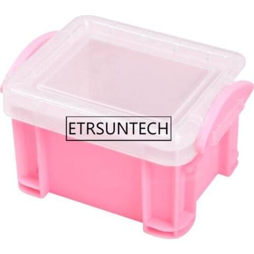 100pcs Fashion Pink Hairpin Storage Box Mini Button Beads Organizer Plastic Box Earphone Kids Storage Tool