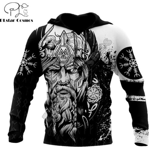 Viking Odin Tattoo 3D All Over Printed Mens autumn Hoodie Unisex Casual zipper hoodies Streetwear Jacket Tracksuits DK266
