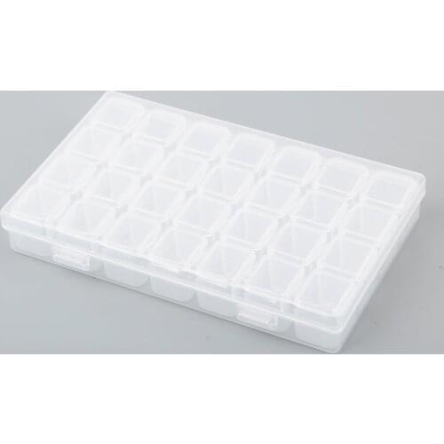 28 Slots Jewelry Diamond Painting Accessories Box Embroidery Case Cross Stitch Tools Canvas Geometric Holder Storage Assortment