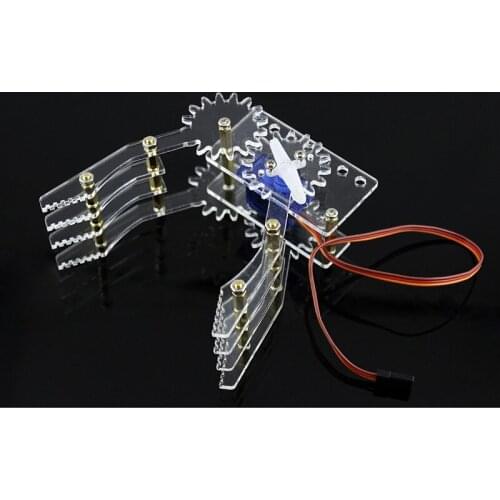 1set Acrylic Robot Arm Clamp Paw Gripper Clamp Claw Mount Kit With/No 9G Servo For Arduino DIY Robot Kit We R Manufacturer Toy