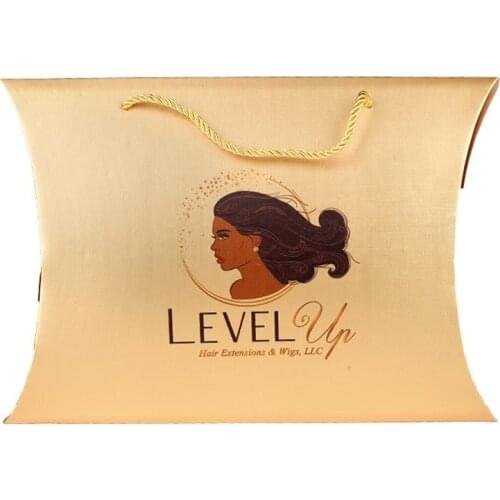 Custom Logo Printing Hair Extensions Bundles Wigs Packaging Box Underwear Dress shopping Mail Packing Box With Rope Handle