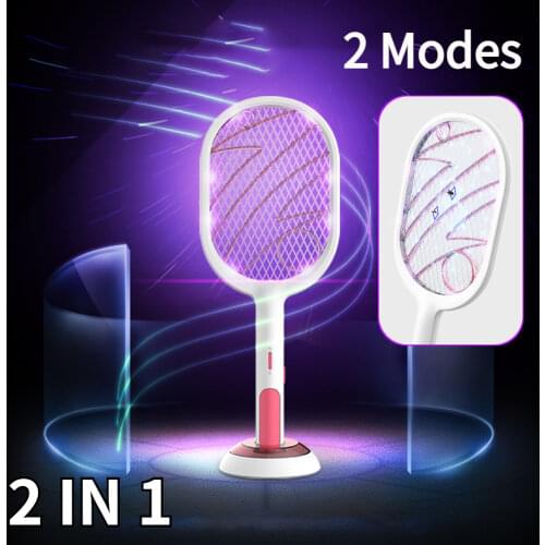 New 3000V Electric Insect Racket Swatter Zapper USB 1200mAh Rechargeable Mosquito Swatter Kill Fly Bug Zapper Killer Trap