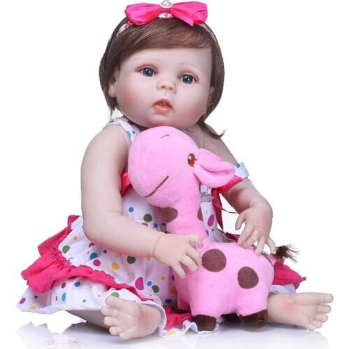 NPK 23" full body Silicone reborn baby girl bebe dolls reborn babies dolls for children gift toys real alive boneca bath toy