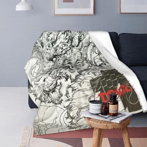 Dragons Animal Blanket Fleece Decoration Anime Zodiac Portable Super Soft Throw Blankets for Bed Office Plush Thin Quilt