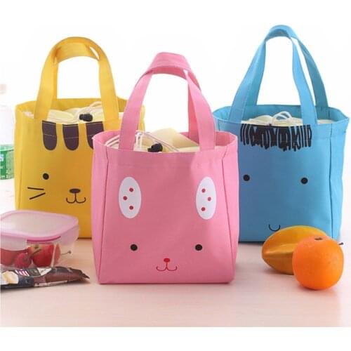 Fresh Cooler Bags Waterproof Portable Drawstring Bag Thermal Oxford Lunch Bags For Women Convenient Lunch Box Tote Food Bags