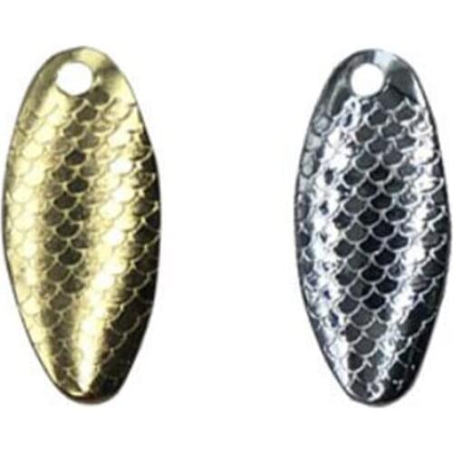 Wholesale 50 Pcs Metal Gold/Slver 2.3 cm 0.8g Sequins Fishing Lures Spoon Hard Baits Treble No Hook Pesca Fishing Tackle L123