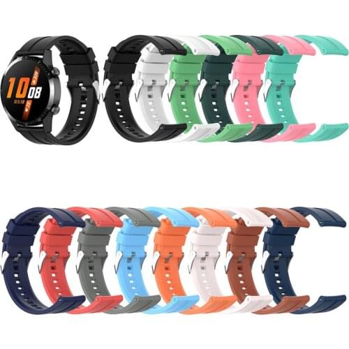 20/22mm Solid Silicone Straps For Huawei watch gt2 / gt2 PRO magic2 Watch Breathable Sport Watchband High Quality
