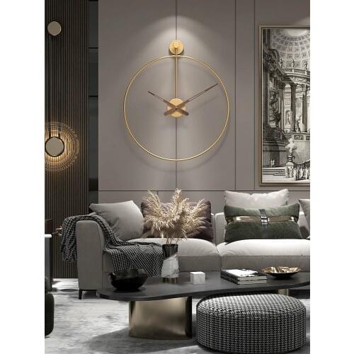 Luxury Large Wall Clock Iron Wall Clock Modern Design Minimalist Personality Living Room Hanging Watch Christmas Wedding Gift
