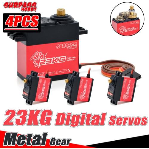 SURPASS HOBBY 4PCS 23kg Digital Servos Metal Gear Servo Large Torque 40mm for RC 1/8 1/10 Car Crawler Boat Plane Motor Traxxas