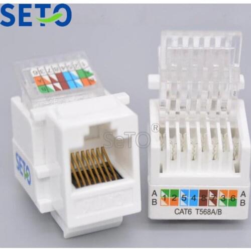 SeTo Gigabit RJ45 Cat6 Network Lan Module RJ45 Network Connector Keystone For Wall Plate Socket