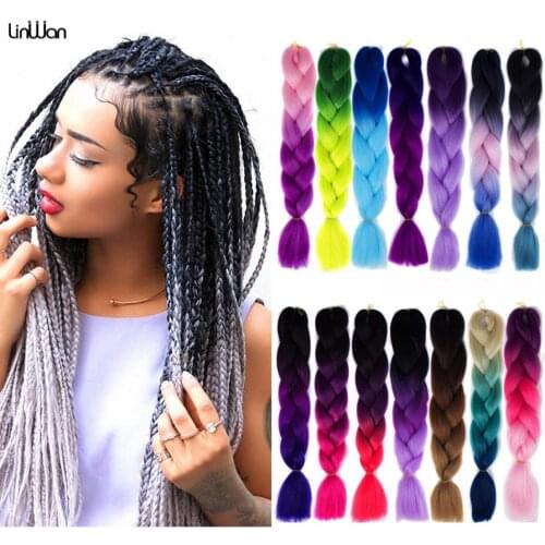 Jumbo Box Braids Hair For African Braids Synthetic Kaneekalon Braiding Hair Crochet Jumbo Hair Hook Braids Extensions For Women