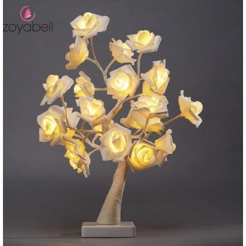 Led Rose Night Light 3D Rose Flowers Decorative Lights Table Bedroom Beside Lamp for Xmas Valentines Day Gift Nightlight
