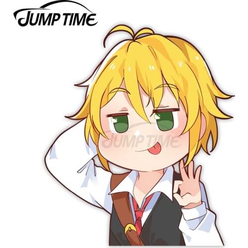 Jump Time 13 x 9.8cm Vinyl Car Stickers Meliodas Cartoon Avatar Car Decals Wiper Trunk Peeker Waterproof 3D Car Accessories