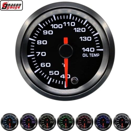 Dragon 2" 52mm High Speed Stepper Motor 7 Colors LED Backlight Auto Car Oil Temp Gauge Temperature Celsius Meter Free Shipping