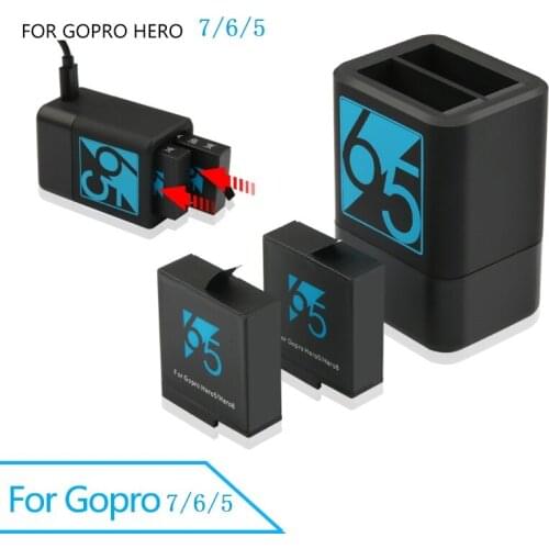 New 3 Way / Dual LED Battery Charger Charging Box Carry Case Battery Housing for GoPro 6 5 Hero87 Black Accessories Battery Case