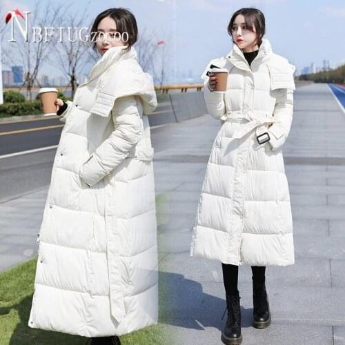 Women Parkas 2020 New Winter Korean Slim Long Style Hooded Thick Female Overcoat