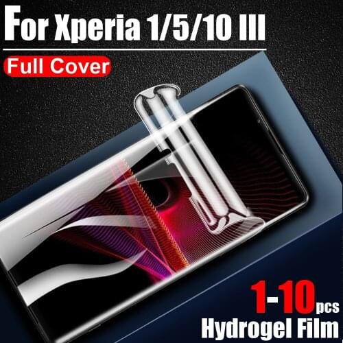 1-10pcs 99D Ultra Clear Hydrogel Film Soft LCD Full Screen Protector Cover for Sony Xperia1/5/10 III Protective Film(Not Glass)