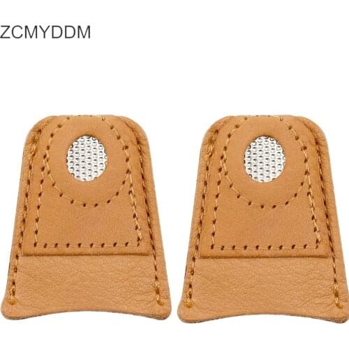 ZCMYDDM 1/2PCS Sewing Thimble Partner Cap Leather Coin Finger Protectors for Quilting Sewing Needlework DIY Sewing Accessories