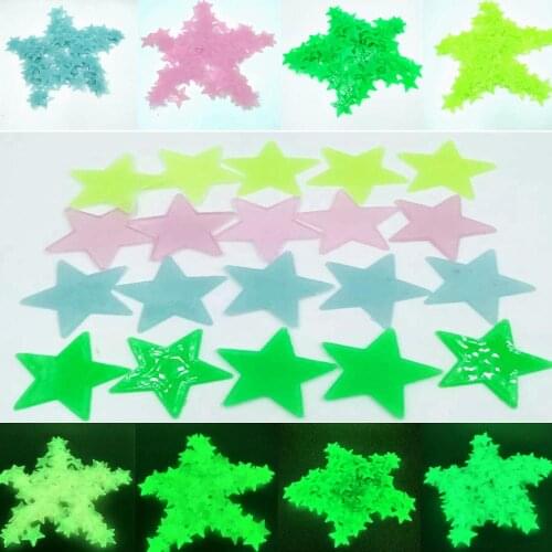 100pcs/bag 3cm Glow in the Dark Toys Luminous Star Stickers for Kids Room Bedroom Glow n The Dark Wall sticker Decorations