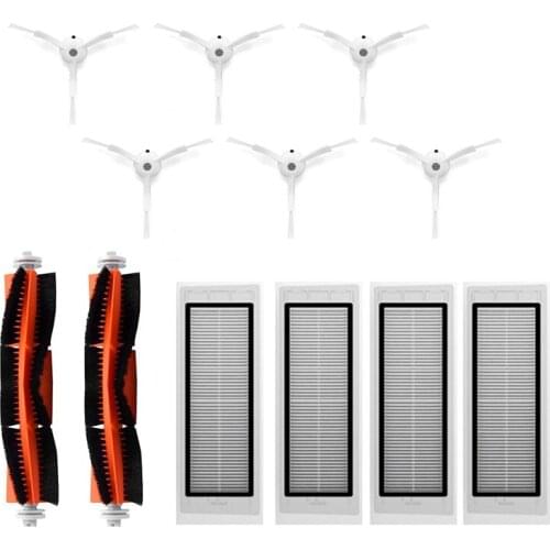 12Pcs/Set Robot Parts Replacement 6Pcs Side Brush 4Pcs HEPA Filter 2Pcs Main Brush for Roborock Robot Vacuum Cleaner Accessories