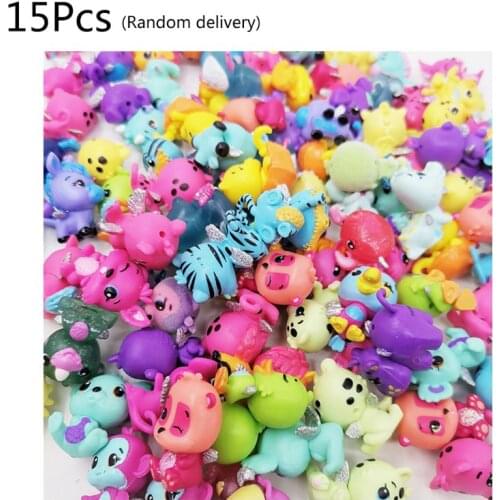 15pcs Pet Shop Toys Small Mini Animals Old Figures Model Collection Micro Landscape Decor