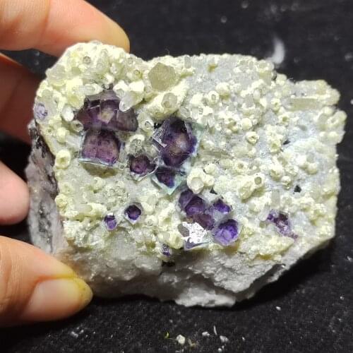 177.7gNatural purple fluorite, mica, crystal home decoration healing ring vein protolith crystal gem mineral specimens