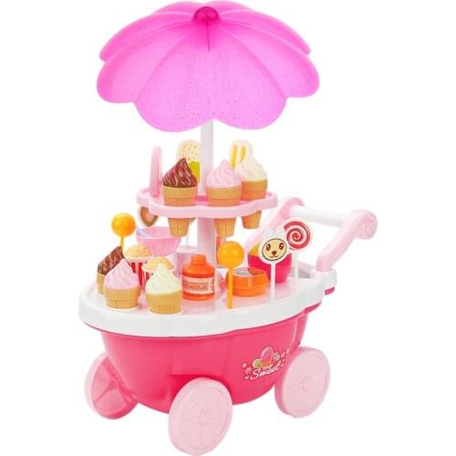 39pcs Ice Cream & Sweets Cart Trolley Childrens Pretend Play Party Toy Gift