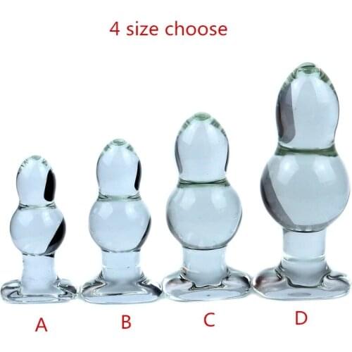 4pcs Huge Crystal Glass Dildo Anal Butt Plug Smooth Big Glass Beads Anal Dilator G Spot Sex Toy For Women/Men Prostate Massage