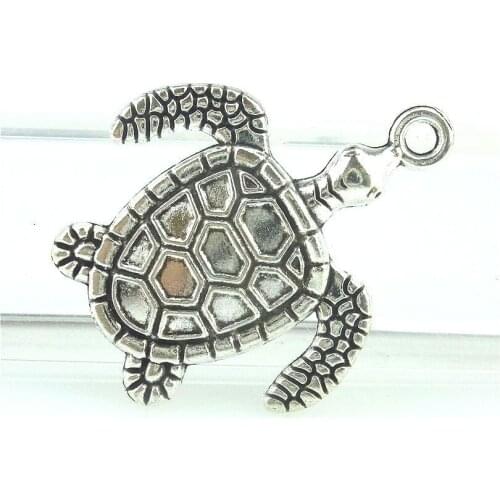 5pcs 15304 Antique Silver 34*19mm Sea Turtles Charms Pendant For Jewelry Making Bracelet Vintage Accessories