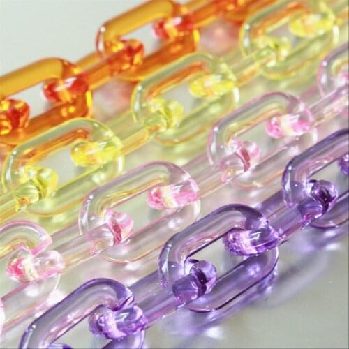 50pcs Chunky Clear Color Oval Acrylic Chain Links, Plastic Chain Links, Open Link ,Size 31mmx19mm SV061