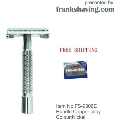 Frank Shaving-Double Edge Safety Razor Nickel color +FREE BLADE+FREE SHIPPING #FS-9306E