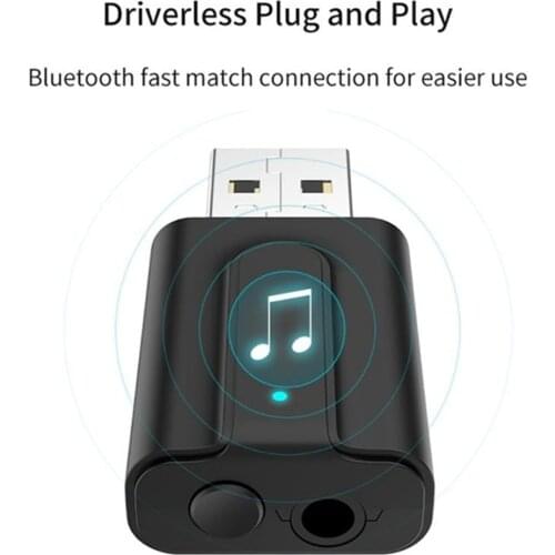 KISSCASE 5.0 Bluetooth Transmitter Receiver TV 2 IN 1 3.5mm AUX HIFI Stereo Audio USB Mini Wireless Adapter For Speakers Car PC