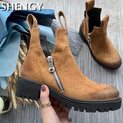 New Winter Womens Shoes Ankle Boots Zipper Increased Non-Slip Ladies Boots Comfortable Short Boots Outdoor Casual Booties
