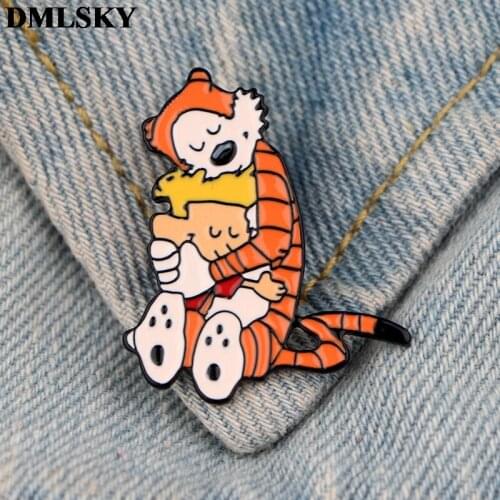 DMLSKY tigger Brooch Cute Enamel Pin Badge Pins Party Pin Cartoon Brooch Jewelry Badges For Clothes M3946