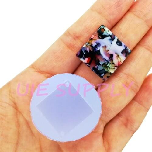 BYL427U 19.5mm Earrings Silicone Mold Earrings Pendant Necklace Making Cabochon Resin Clay Craft Fondant Cake Decoration
